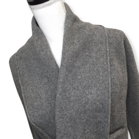 Eileen Fisher Grey Wool Open Cardigan Sweater - Picture 3 of 8